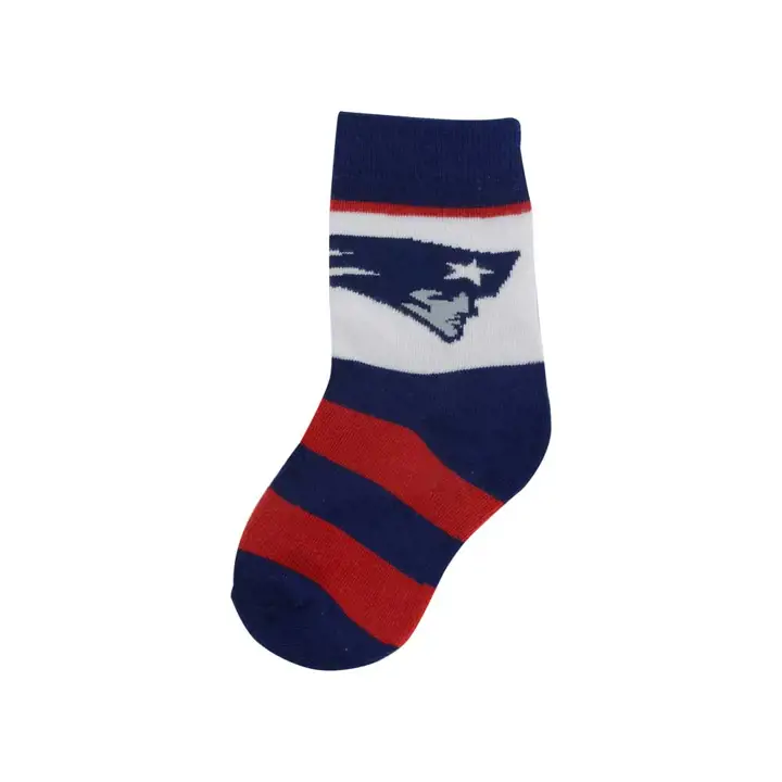 New England Patriots Chaussettes rayées pour enfant bleu/rouge/blanc