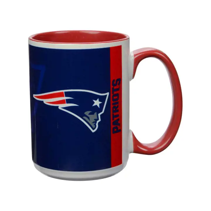 Mug intérieur couleur Super Fan PATRIOTS - 15 oz. bleu/rouge