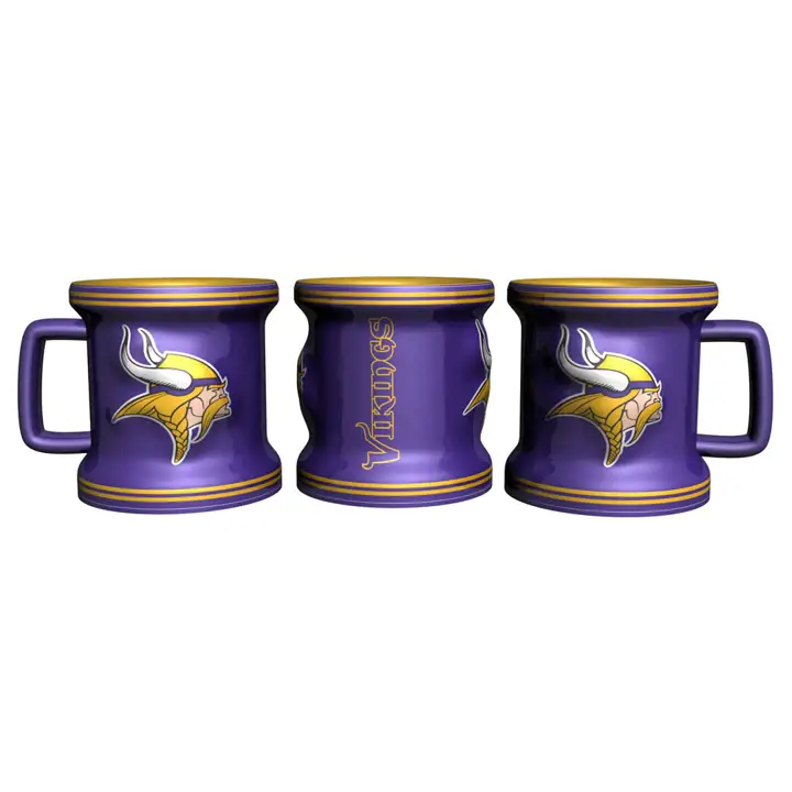 Mini Mug sculpté VIKINGS - 60 ml. Logo 2013 pur/jaune