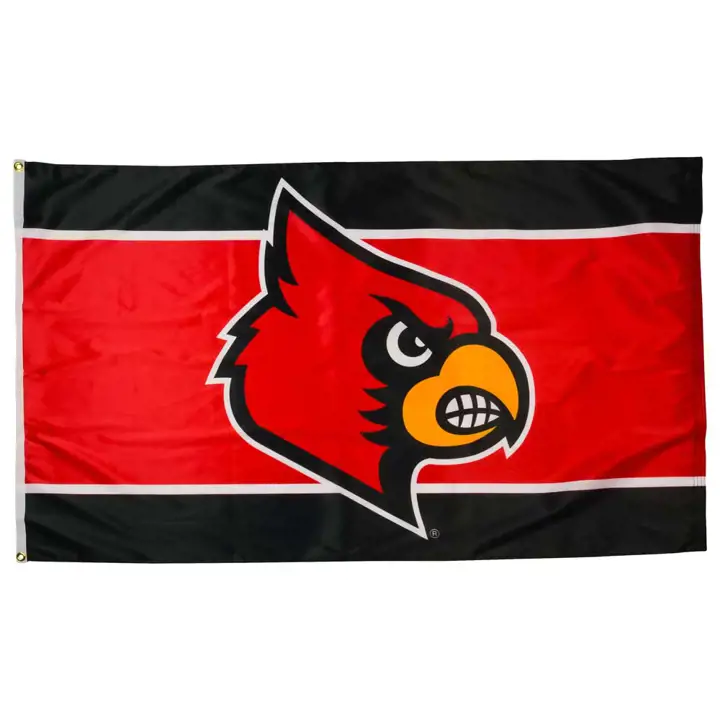 Drapeau de luxe Louisville 3x5 noir/rouge