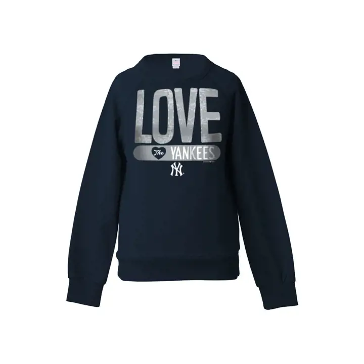 Yankees MLB Fille Pull Raglan Paillettes 16 marine