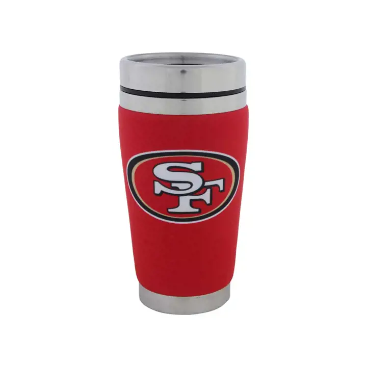 Tasse en acier inoxydable 49ERS avec néoprène - 16oz rouge/arg