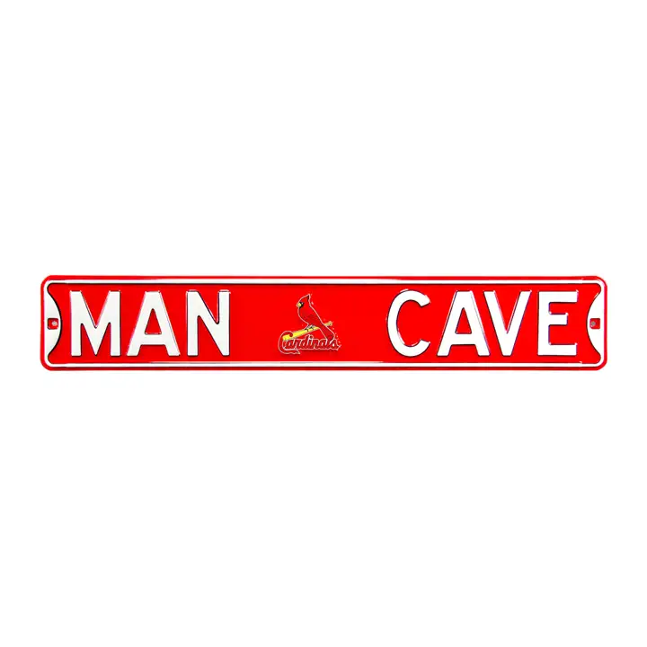 Panneau de rue authentique STL CARDS - Caverne d'homme rouge