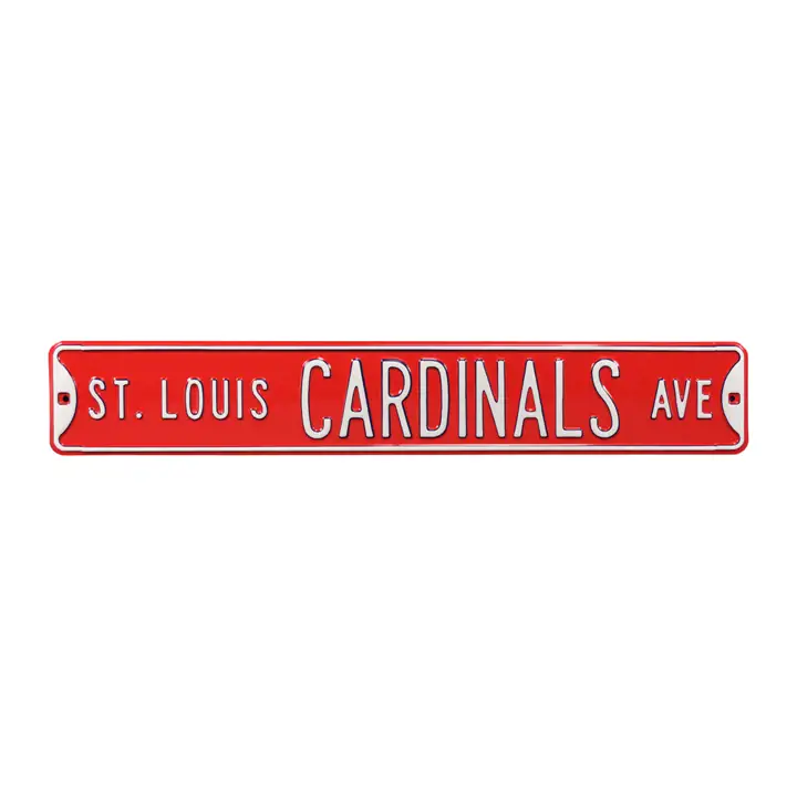 Panneau de signalisation authentique STL CARDS rouge