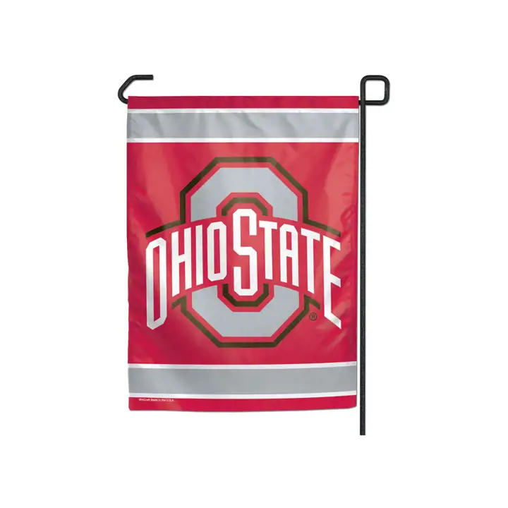 Drapeau de jardin Ohio State rouge/gris