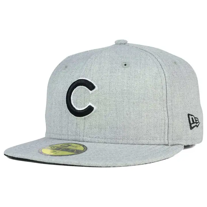 CASQUETTE CHICAGO CUBS MLB HEATHER NOIR/BLANC 59FIFTY GRIS FONCÉ
