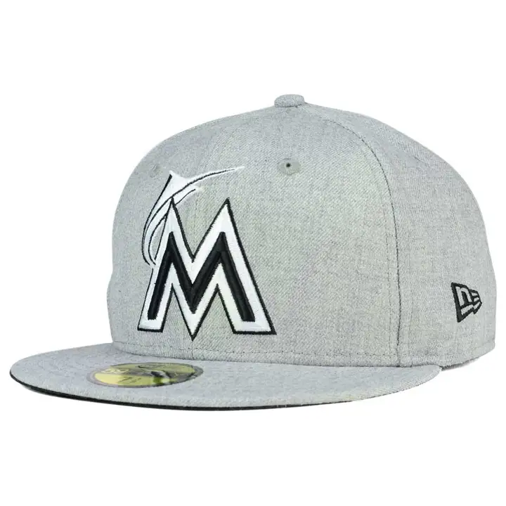 MIAMI MARLINS MLB HEATHER BLANC/NOIR 59FIFTY GRIS-F