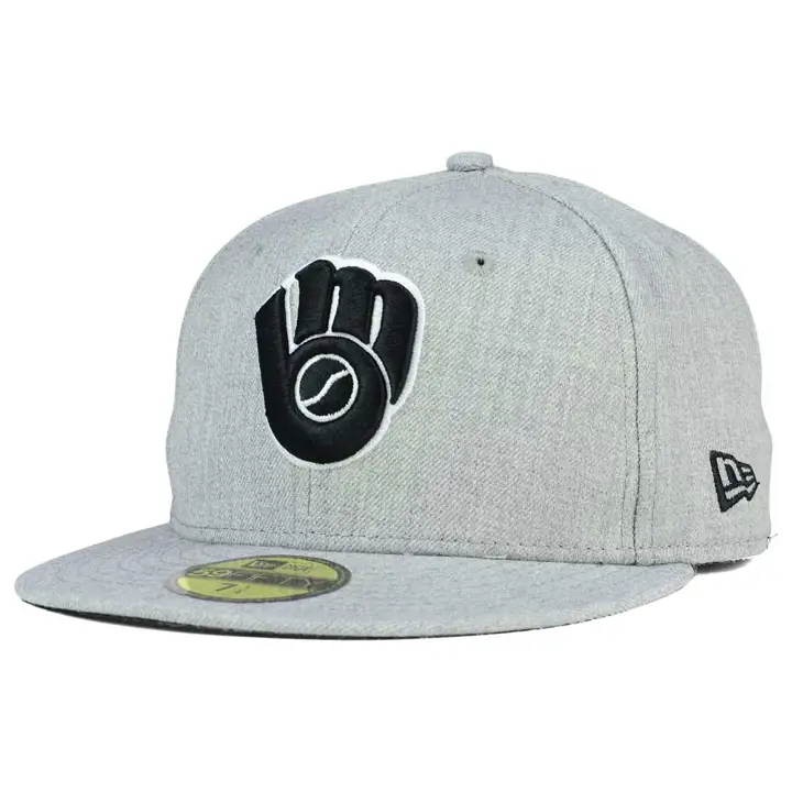 MILWAUKEE BREWERS MLB HEATHER NOIR/BLANC 59FIFTY GRIS FONCÉ/NOIR