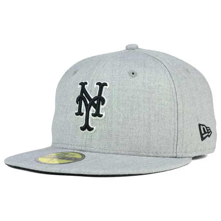 NEW YORK METS MLB HEATHER NOIR/BLANC 59FIFTY GRIS CLAIR