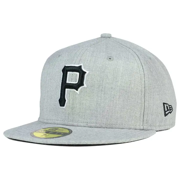 PITTSBURGH PIRATES MLB HEATHER BLK/WHT 59FIFTY H-GRAY