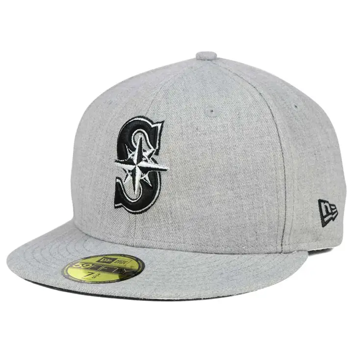 SEATTLE MARINERS MLB HEATHER NOIR/BLANC 59FIFTY GRIS CLAIR