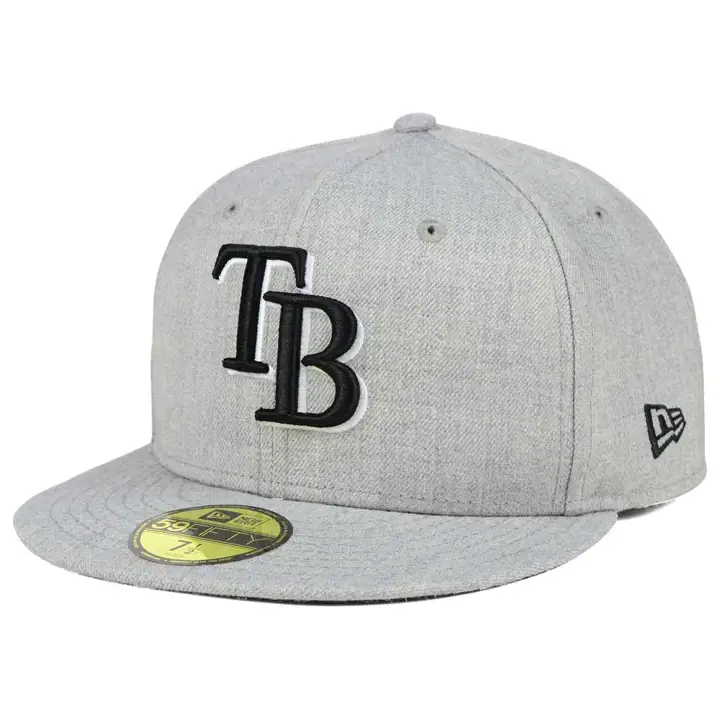 TAMPA BAY RAYS MLB GRIS CHINÉ NOIR/BLANC 59FIFTY H-GRIS