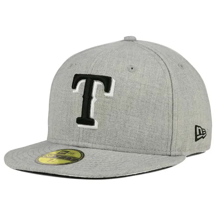 CASQUETTE MLB TEXAS RANGERS CHINÉ NOIR/BLANC 59FIFTY GRIS CLAIR