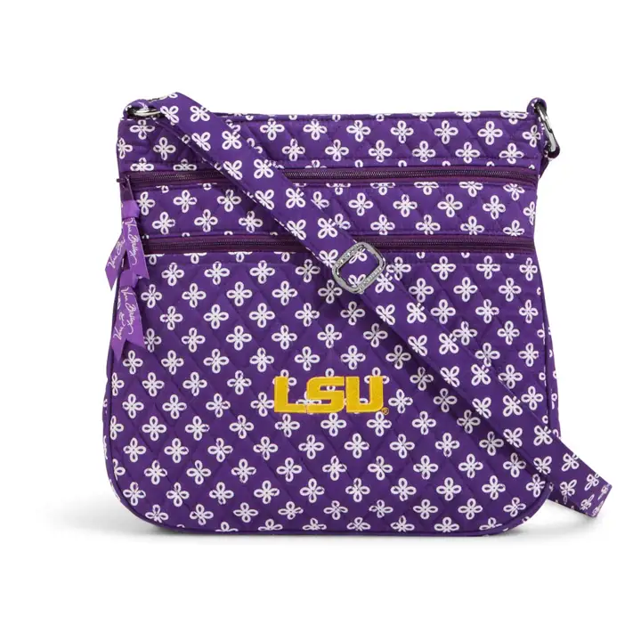 Sac bandoulière triple zip Vera Bradley LSU pur