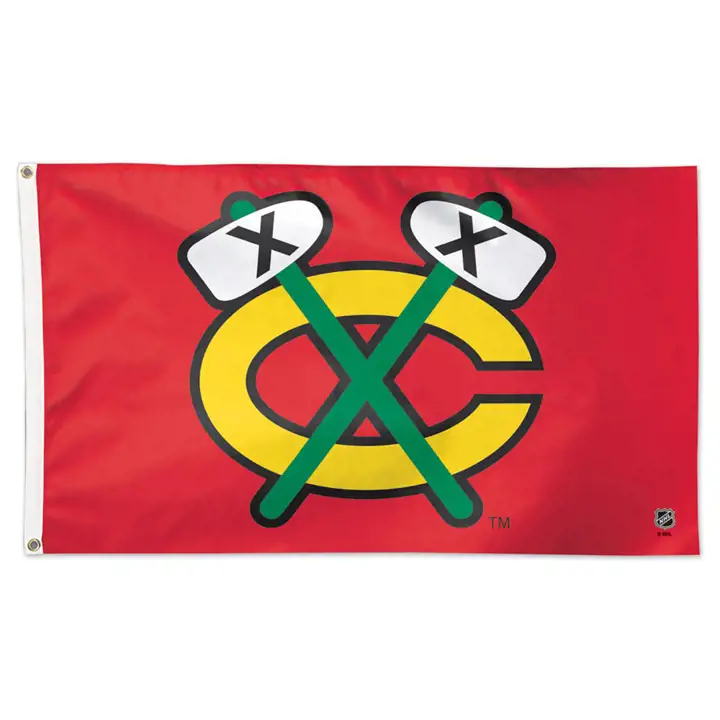 DRAPEAU DELUXE BLACKHAWKS 3X5 Wincraft rouge
