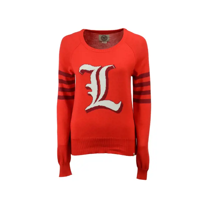 Chandail en tricot côtelé Louisville NCAA pour femme – rouge