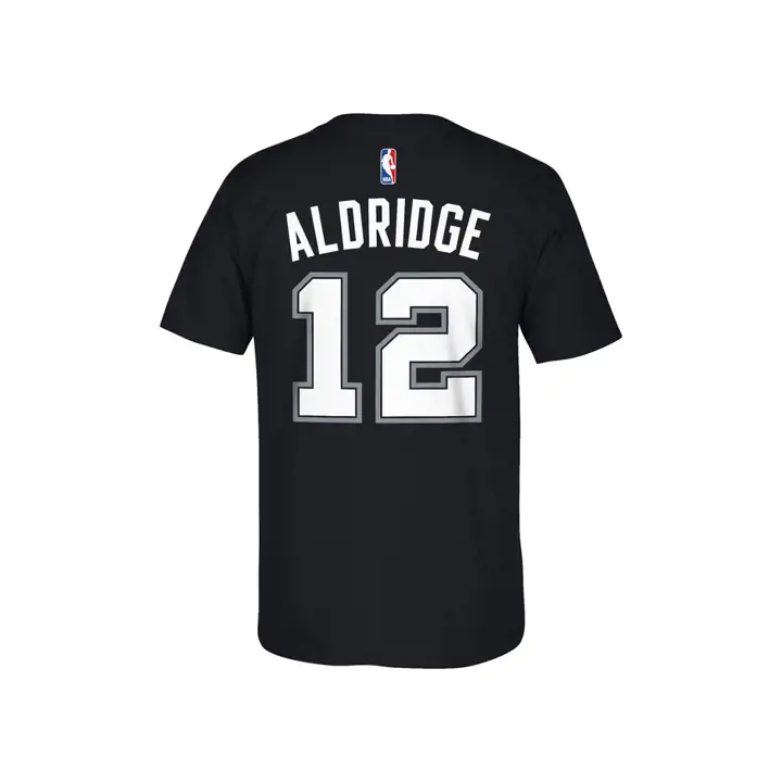 T-shirt de joueur NBA SPURS LaMarcus Aldridge noir