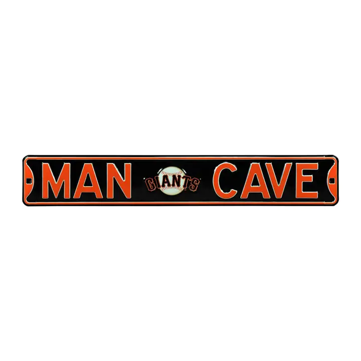 SF GIANTS Panneau de rue authentique - Man Cave noir