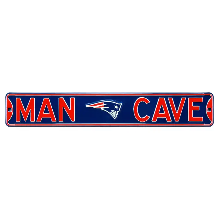 PATRIOTS Panneau de rue authentique - Cave à Hommes bleu/rouge