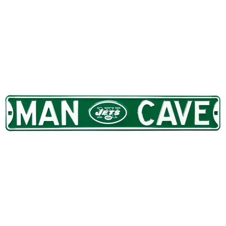 Panneau de rue authentique NY JETS - Grotte d'homme vert