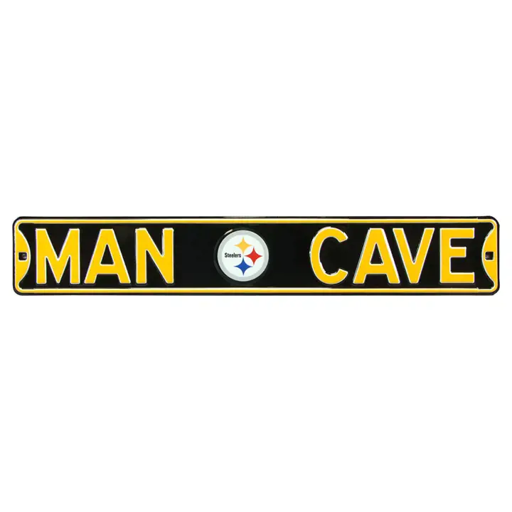 Panneau de rue authentique STEELERS - Cave à hommes noir/or