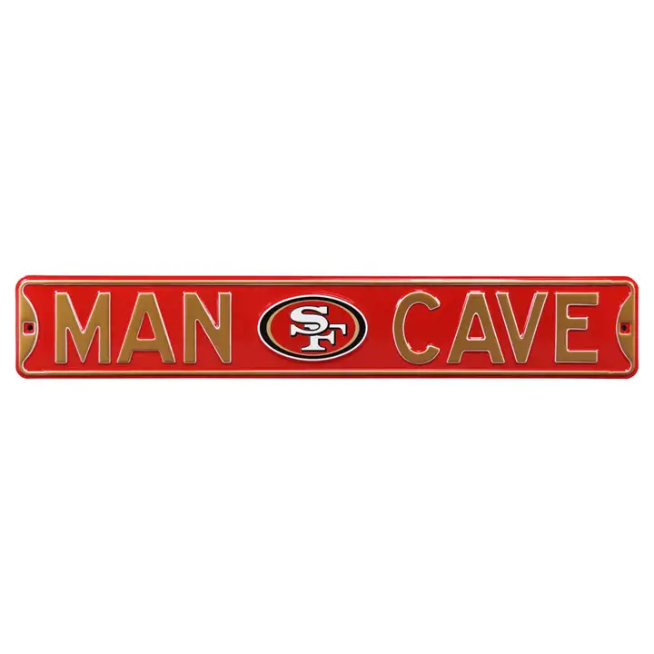 Panneau de rue authentique 49ERS - Caverne d'homme rouge