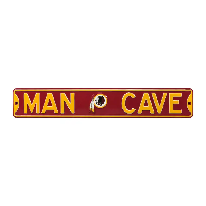REDSKINS Enseigne authentique – Bar/Grotte d'homme rouge foncé
