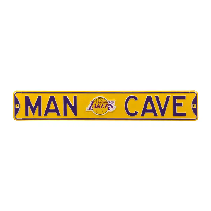 Panneau de rue authentique LAKERS - Cave d'homme
