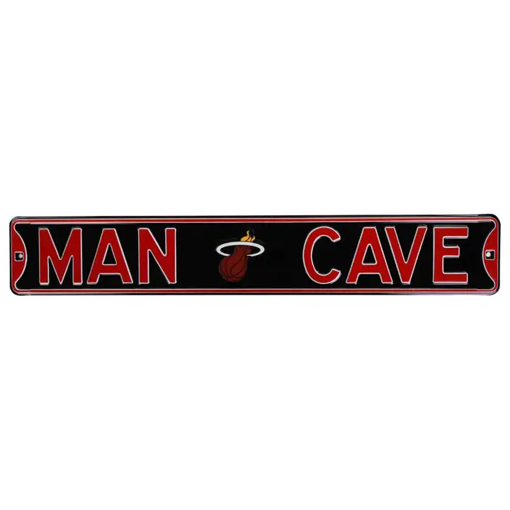 Panneau de rue authentique HEAT - Cave à homme noir/rouge