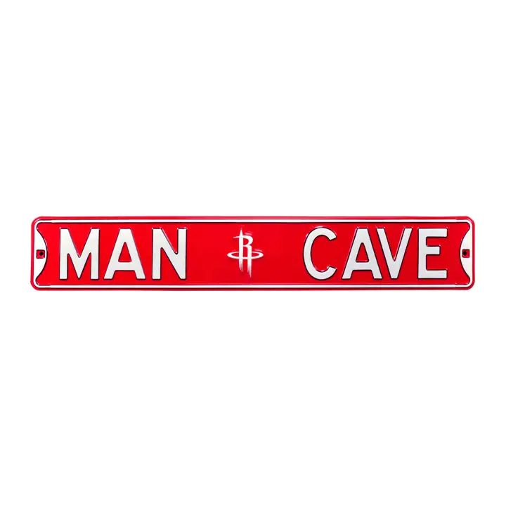 Panneau de rue authentique ROCKETS - Grotte d'homme rouge