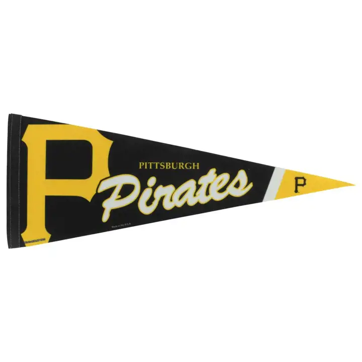 PIRATES Fanion haut de gamme 12x30 noir/jaune