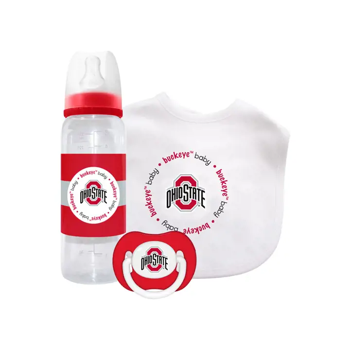 Ensemble cadeau bébé Ohio State - 3 pièces rouge/rouge