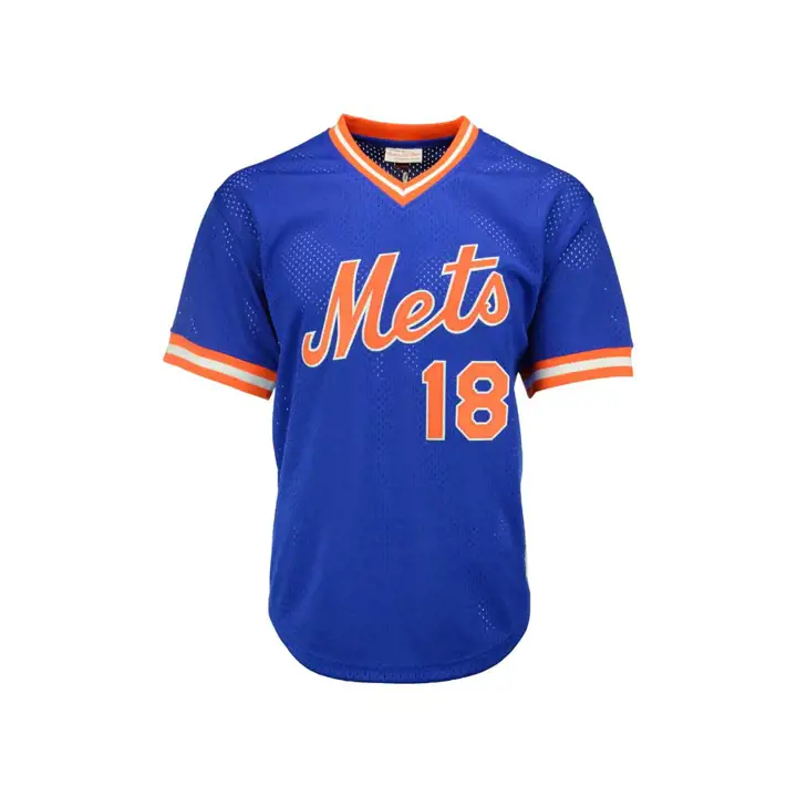 METS MLB Maillot authentique en maille M&N BP Fraise rbl/org/bcl