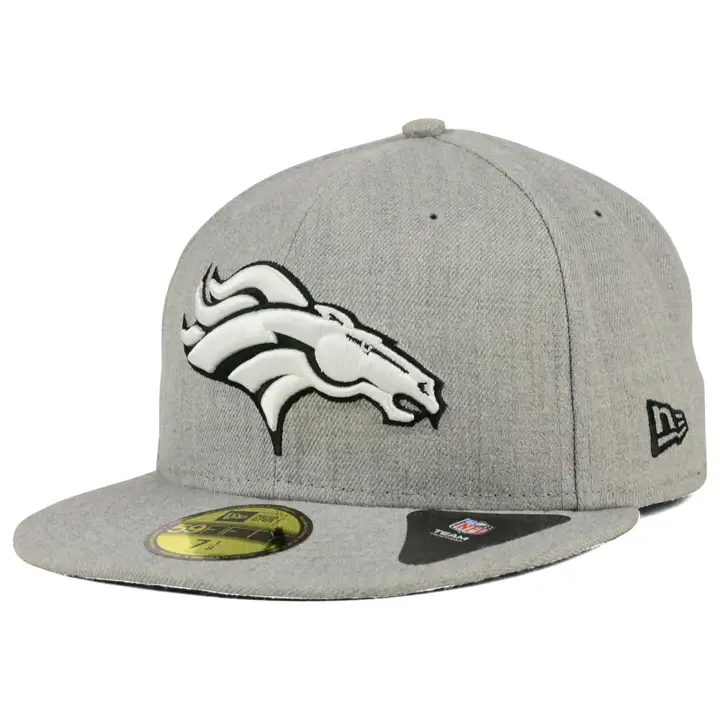 BRONCOS NFL Chiné Noir/Blanc 59Fifty Gris-Foncé