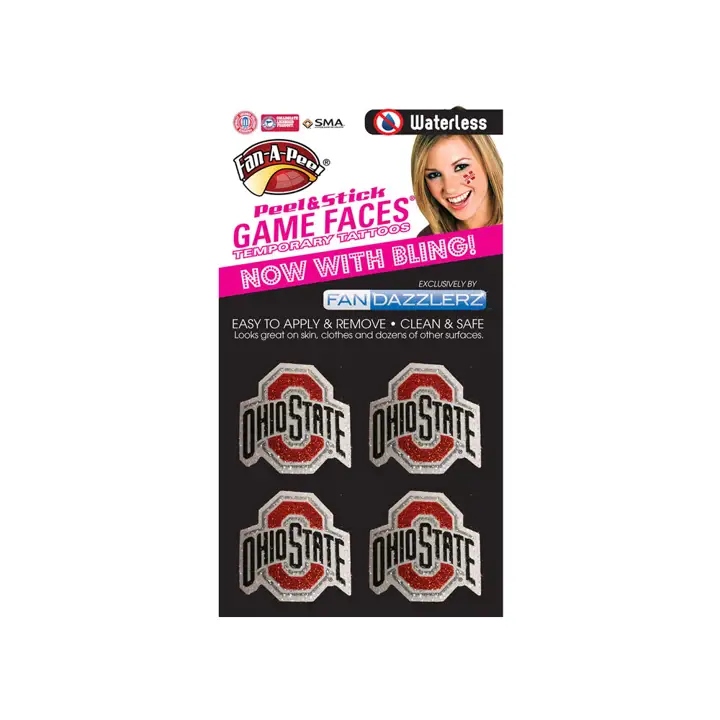 Tattoos pour le visage rouges/noirs Ohio State Fandazzlerz