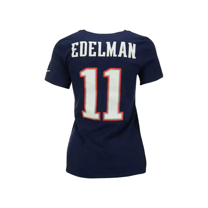 T-shirt femme NFL Patriots Joueur Edelman bleu marine