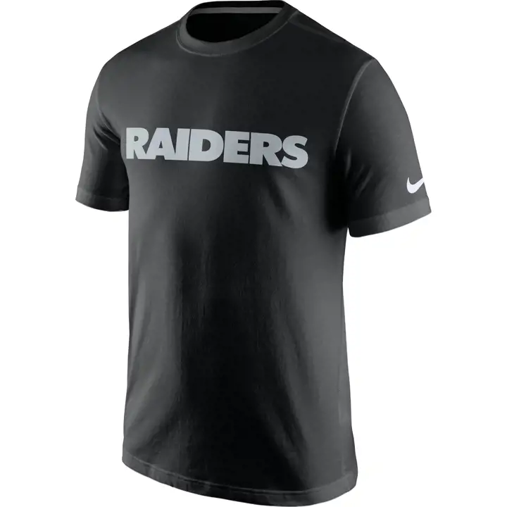 T-shirt essentiel en coton NFL LAS VEGAS RAIDERS, motif Wordmark, noir