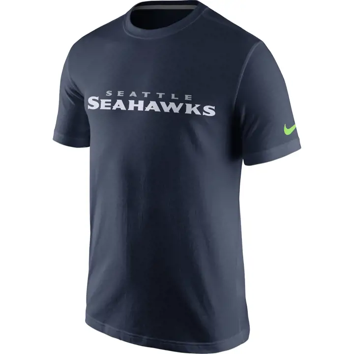 T-shirt coton essentiel siglé Seattle Seahawks NFL BLEU MARINE