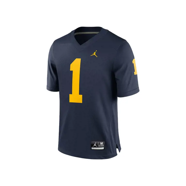 Maillot de football américain Michigan NCAA Replica #1 marine