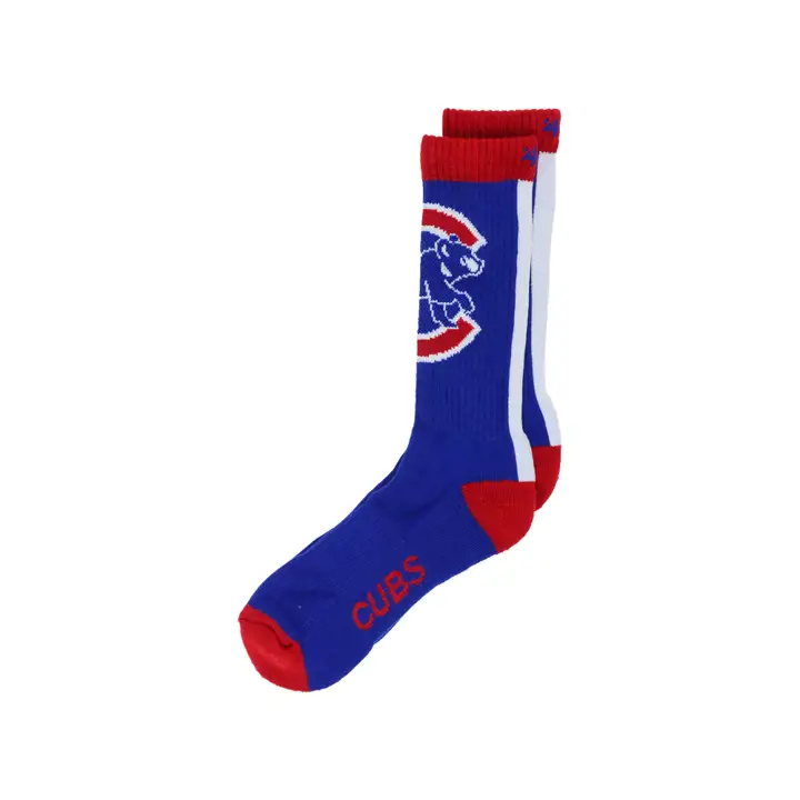 Chaussettes d'équipage Chicago Cubs Bolt BLEU/rouge/blanc