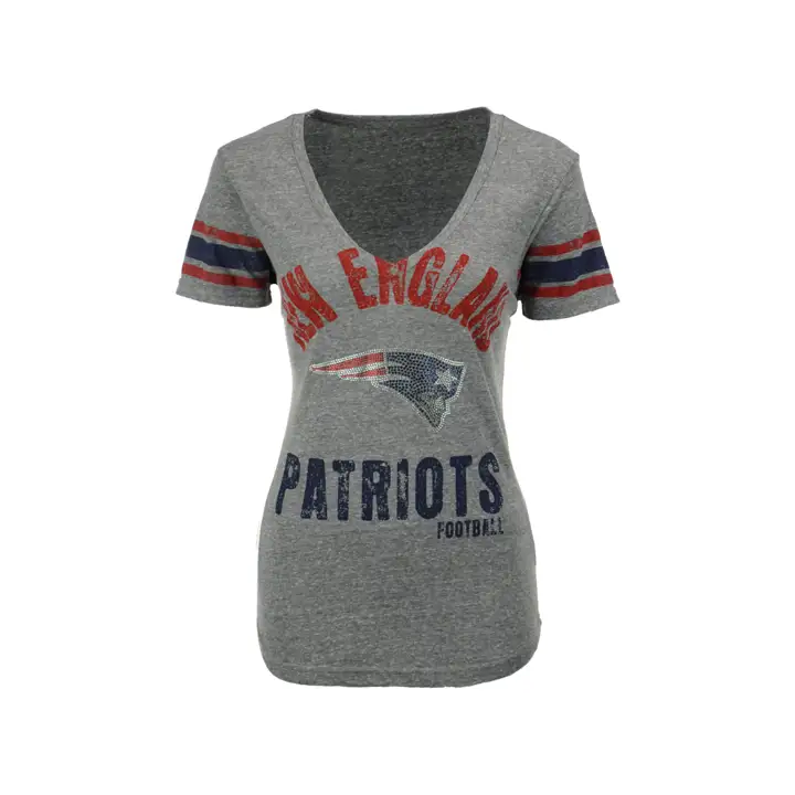 T-shirt des Patriots de la Nouvelle-Angleterre NFL pour femme avec strass Any Sunday