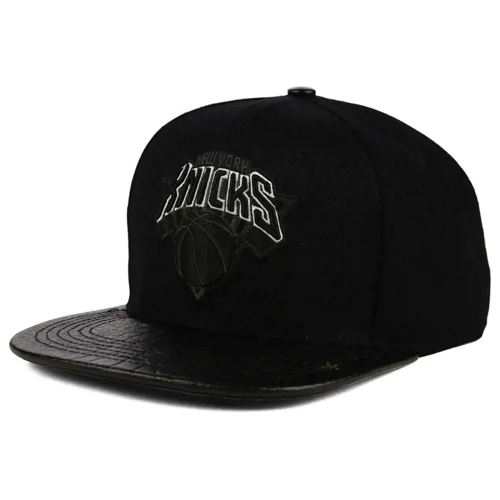 NEW YORK KNICKS NBA PRO STANDARD NOIR sur CUIR NOIR BOUCL
