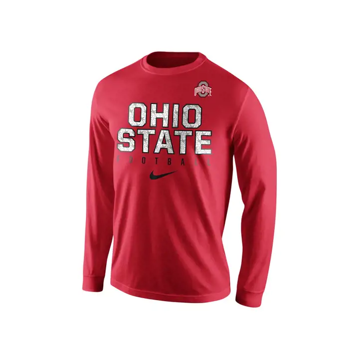 T-SHIRT MANCHES LONGUES EN COTON D'ENTRAÎNEMENT COTON NCAA Ohio State 16 rouge