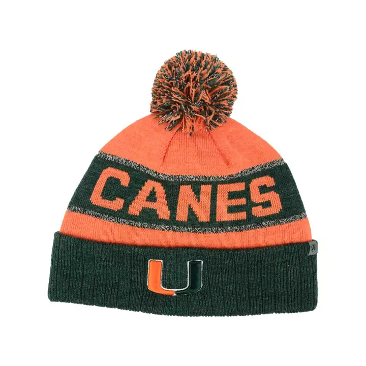Miami Hurricanes NCAA Bonnet en tricot à -20 °C Vert/orange