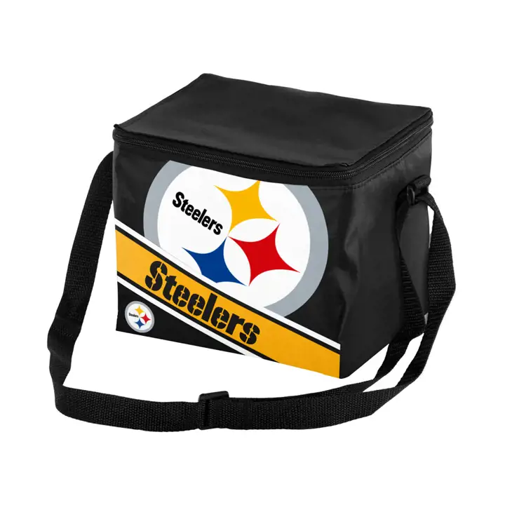 Mini glacière 6 canettes Pittsburgh Steelers - Logo large rayé NOIR