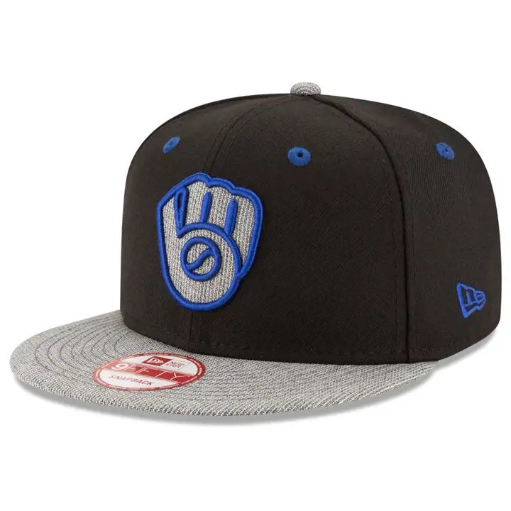 CASQUETTE À VISIÈRE PLATE 9FIFTY À FERMETURE RÉGLABLE MILWAUKEE BREWERS MLB G-FILL NOIR/GRIS