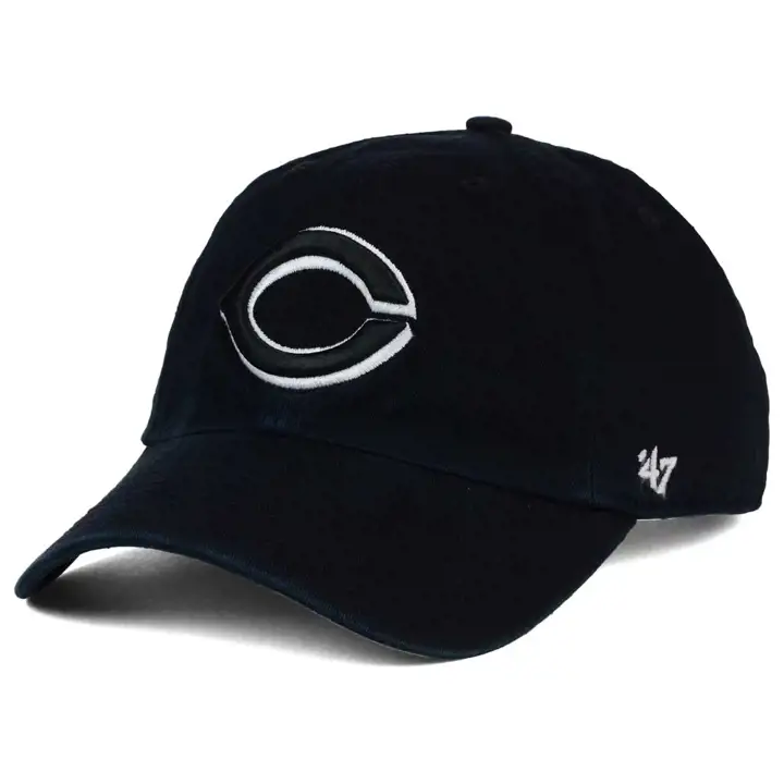 "Casquette '47 Clean Up \"C\" Noire des Reds de la MLB - Noir/Blanc/Noir"