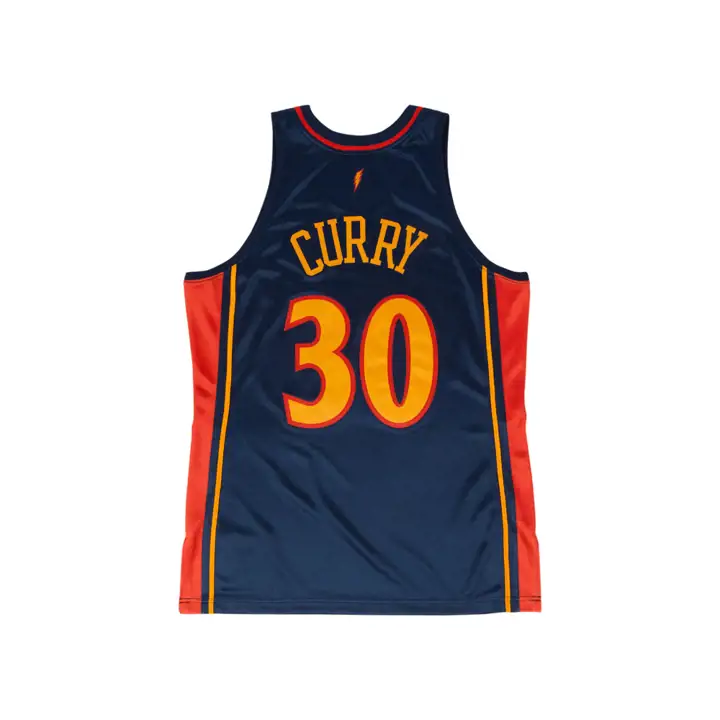 MAILLOT AUTHENTIQUE WARRIORS NBA M&N Curry marine/orange