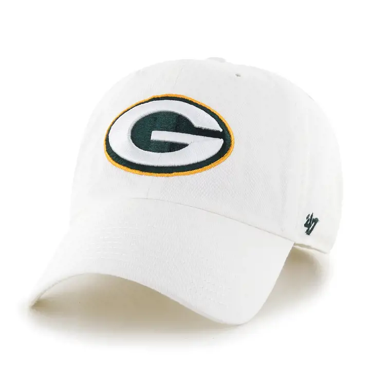 GREEN BAY PACKERS NFL Casquette '47 Clean Up « G » BLANC