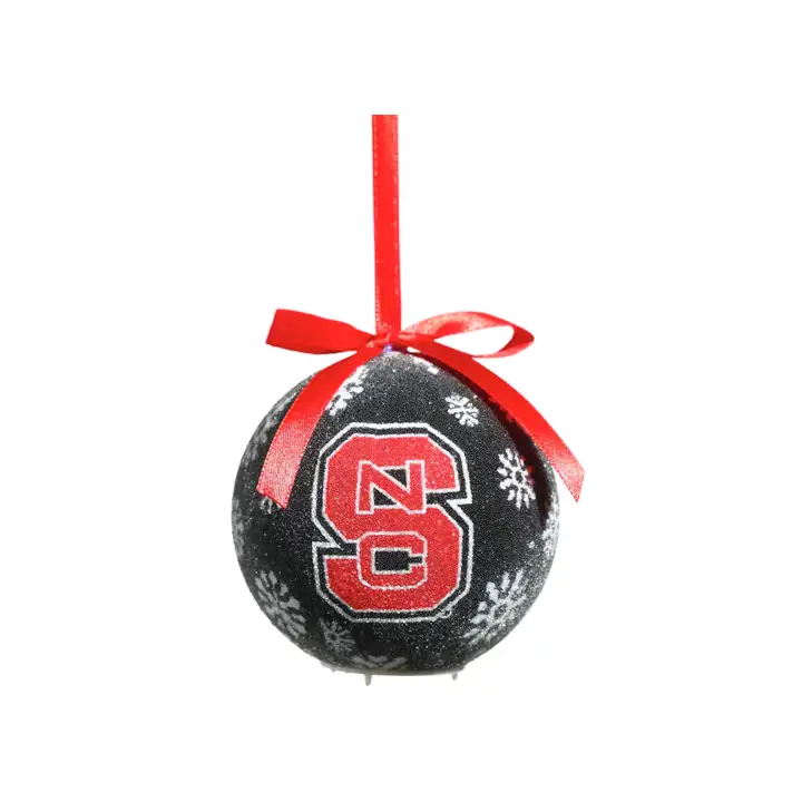 N.C. State Wolfpack Ornement LED Boule Unique 16 NOIR/rouge